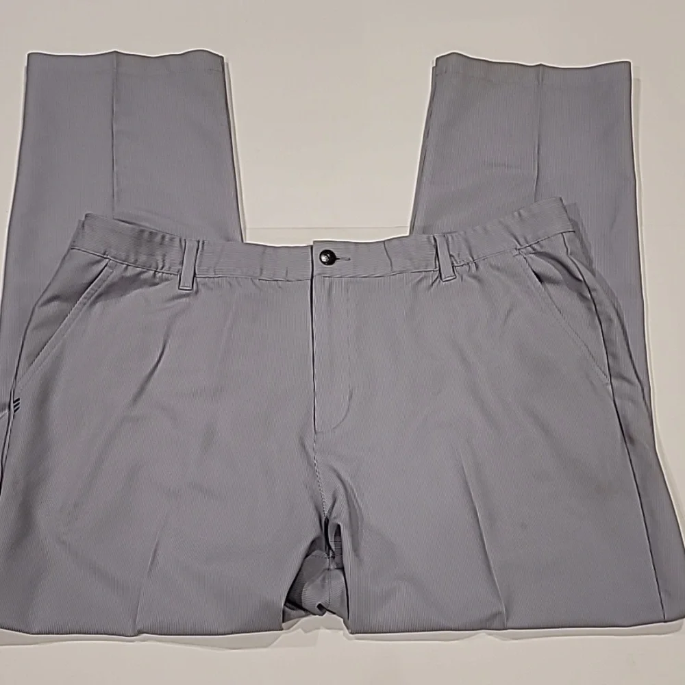 Adidas Mens Climalite Golf Pants Gray Stripe 42 / 32